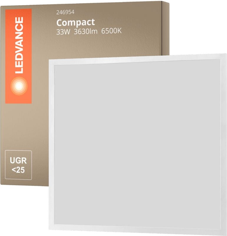 Greenice - LED-Flächenleuchte Compact Einbau 33W 6500K Weiß 60x60cm