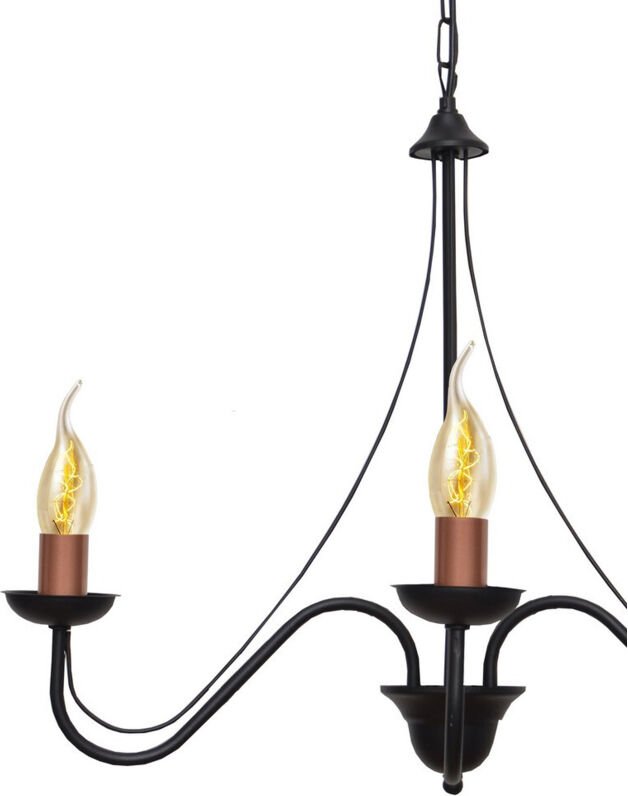 Malbo Mehrarm-Pendelleuchte Schwarz, Kupfer 60cm - Helam