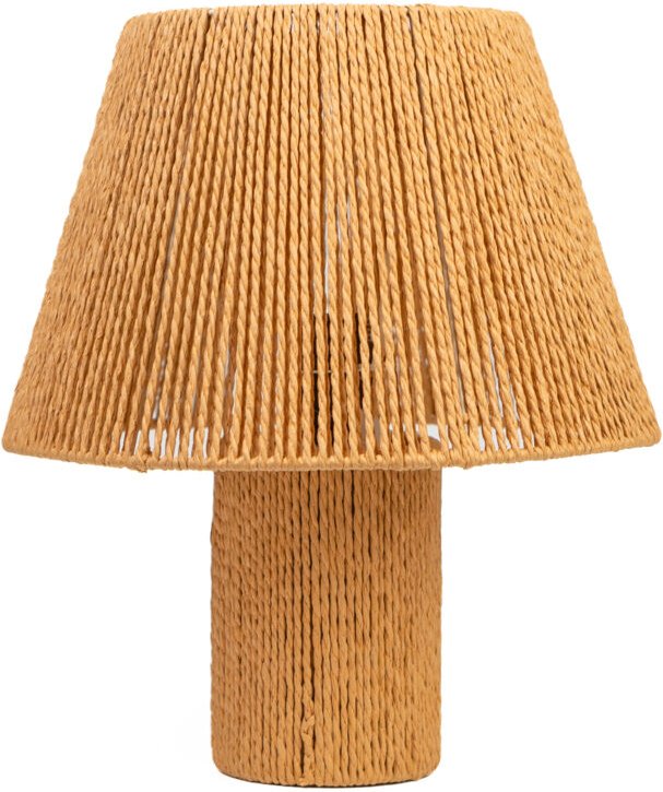 Lampe mit gelbem Seillampenschirm 22x22x36cm