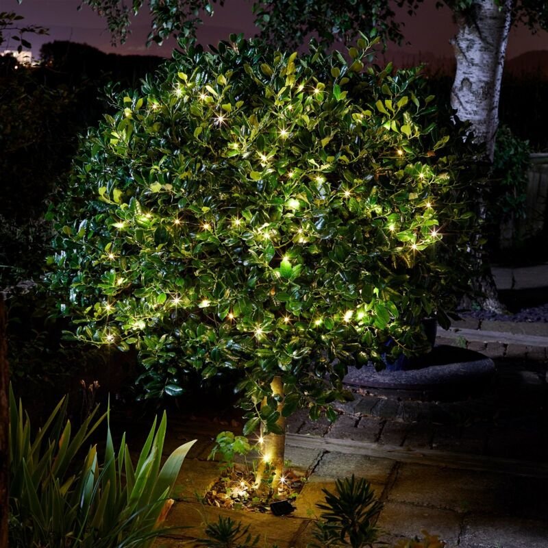 Splar-Glühwürmchen-Lichterkette, warmweiß, 200 LEDs