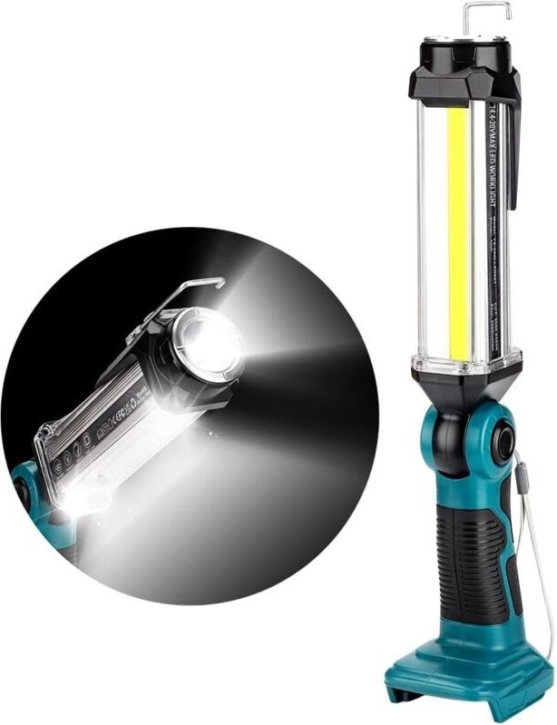 Tragbare kabellose LED-Arbeitsleuchte für den Außenbereich mit USB-Anschluss Hipoke 2000LM Taschenlampe kompatibel mit M...