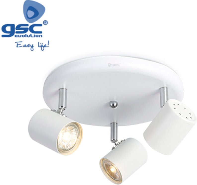 Deckenstrahler 3 kreisförmige Elemente GU10 Weiß GSC 001905361
