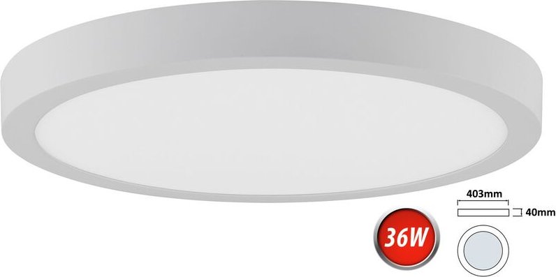 Braytron - 36W led Deckenleuchte Neutralweiß 2500 Lumen Ø400 mm Aufputz Lampe Rund Decke Beleuchtung inkl. Trafo