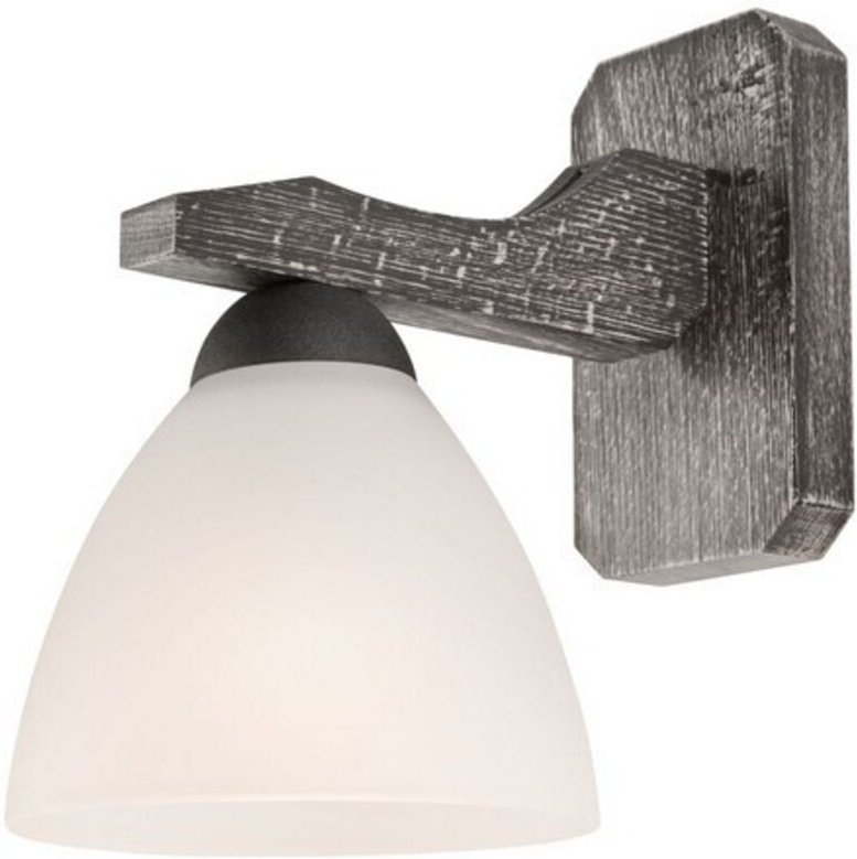 Lamkur Adriano Dome Wandleuchte, Glasschirm, Graphit, 1x E27