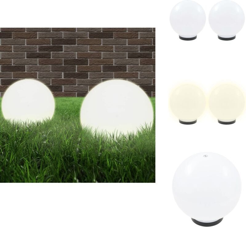 LED-Gartenleuchten 2 Stk. Kugelförmig 25 cm pmma - led Gartenleuchte - Outdoor Beleuchtung - Gartendeko - Lampenschirm W...