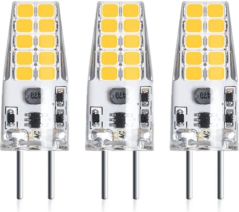 Beijiyi - 3 Stück 3 w 12 v G6,35 LED-Leuchtmittel, T3/T4/T5-Sockel, G6,35/GY6,35-Sockel, warmweiß 3000 k, Ersatz von 30 ...