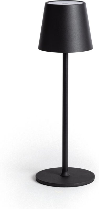 LED-Tischlampe 3W Tragbar aus Metall mit wiederaufladbarem USB Akku Anisa Schwarz