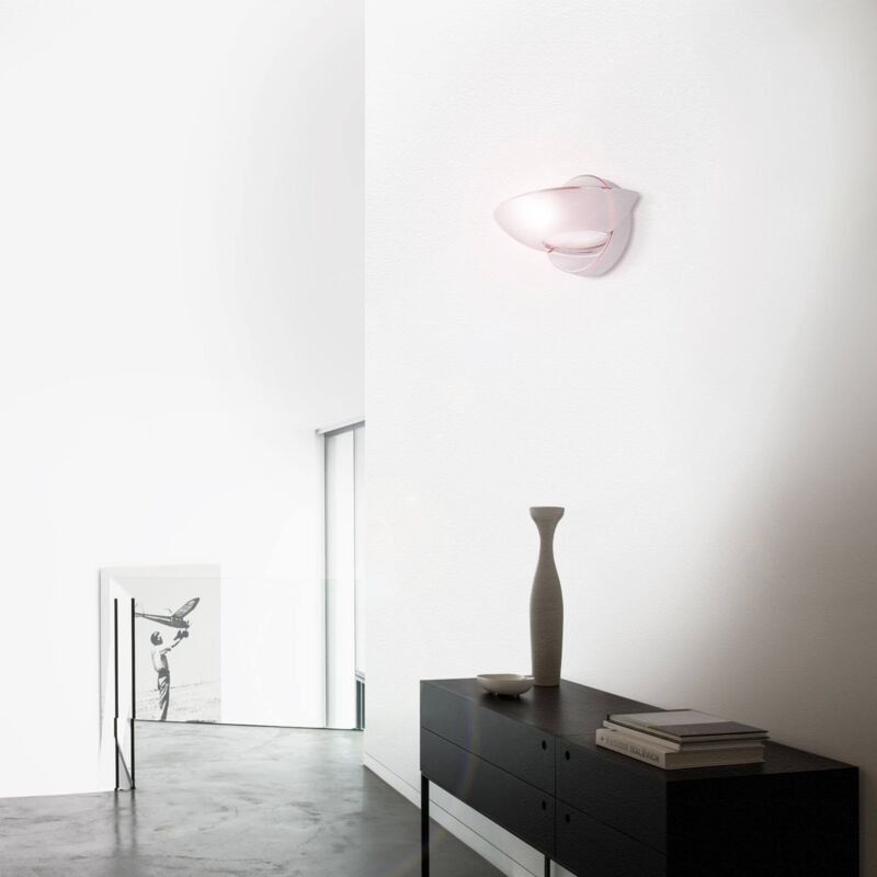 Wandleuchte Perno, Strukturmaterial Glas, Silber 57