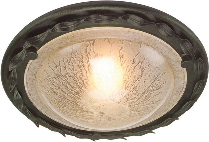 Elstead - Olivia - 1 Light Flush Deckenleuchte Schwarz, Gold, E27