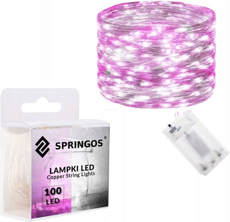 Drahtlichter 100 Led 10m Batteriebetrieben Weihnachtslichter Rosa Weiss