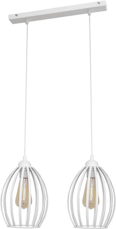 Dali Gerade Stab-Pendel-Deckenleuchte Weiß 50cm - Helam