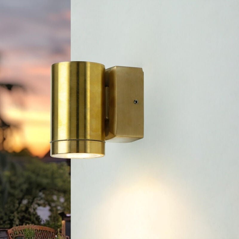 Wandlampe außen IP64 GU10 Downlight H: 10 cm klein Fassade Haus Balkon Spot Außenleuchte