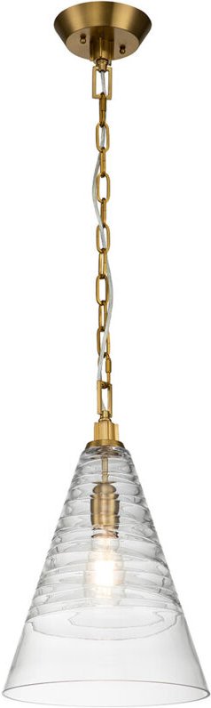 Feiss Elmore Dome Pendelleuchte Messing brüniert - Elstead