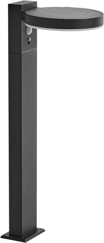 Solar LED-Pollerleuchte Schwarz Aluminium 50 cm Hoch Modern mit Montageplatte Outdoor Garten Einfahrt Beleuchtung Außenl...