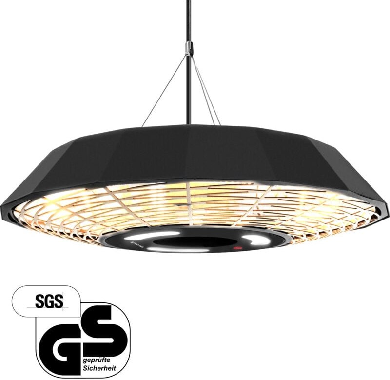 TROTEC Infrarotheizung IR 2010 SC – Heizleistung 2000 W – Deckenheizstrahler für Terrase, Balkon oder Außengastronomie, ...