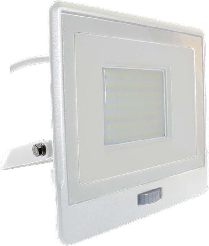 LED-Flutlichtstrahler mit PIR-Sensor - Samsung - IP65 - Weiß - 50W - 4000 Lumen - 4000K - 5 Jahre