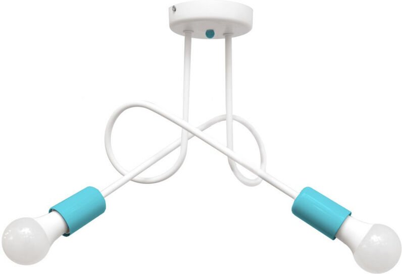 Helam - oxford Halbbündige Deckenleuchte mit mehreren Armen Weiß, Türkis 38cm