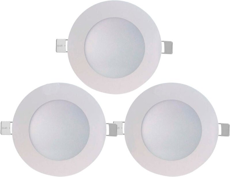 Pack 3 Ultraslim Einbauleuchte LED Downlight rund 8W 600lm Ø10.5cm 4000K Weiß 7hSevenOn