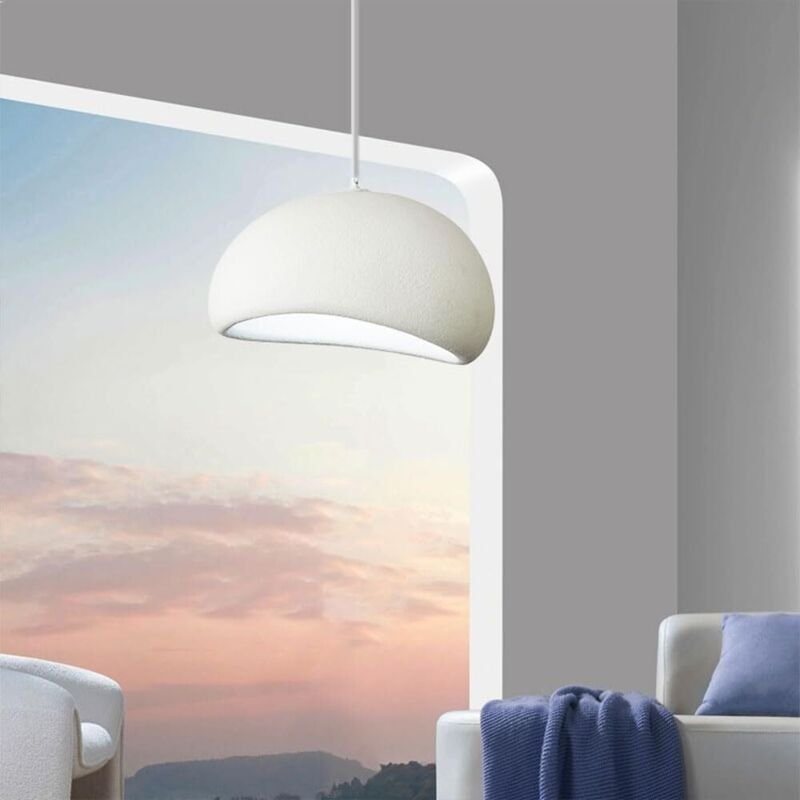 Weiße Pendelleuchte aus Polyethylen, moderner Kronleuchter im japanischen Stil, elegante Hängelampe, verstellbare Innenb...