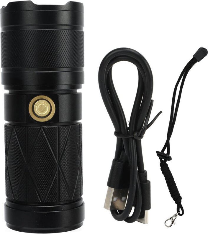 Mini-tragbare, per USB aufladbare LED-Taschenlampe mit Teleskopzoom und hoher Helligkeit, ideal für Outdoor-Abenteuer un...