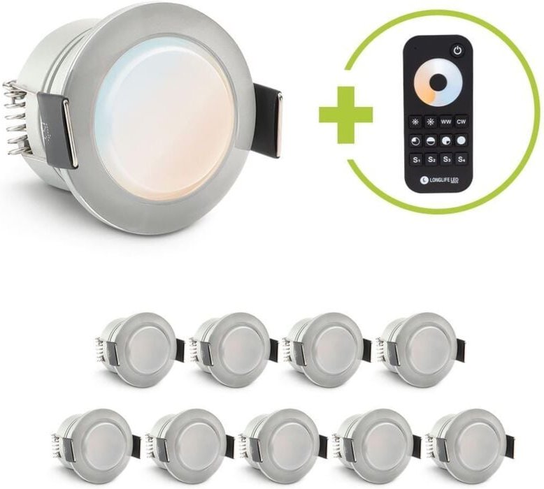 Einbaustrahler Mini Genova 3W CCT IP65 - Farbe: acryl - Anzahl: 10x
