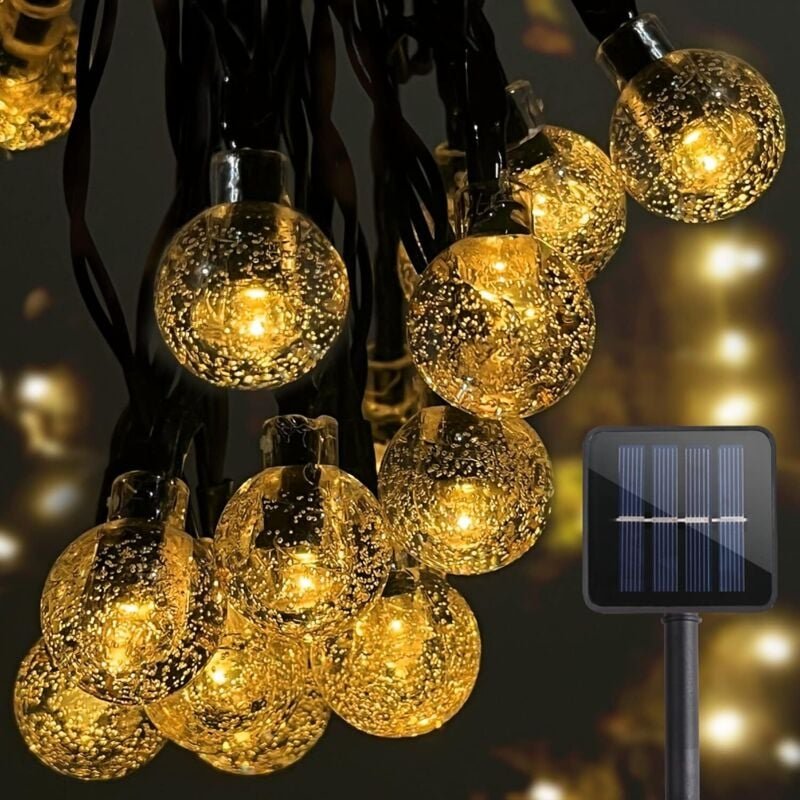 Solar-Lichterkette für den Außenbereich, 7 m, 50 LEDs, wasserdicht, IP65, 8 Modi, Solar-Lichterkette für Garten, Bäume, ...