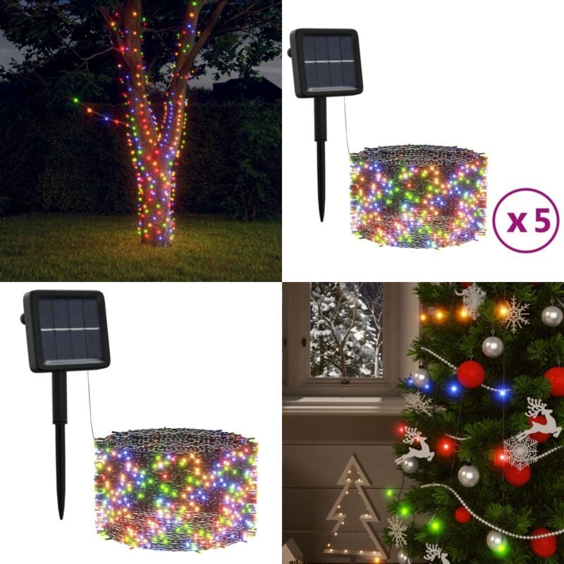 Thumbnail - Solar-Lichterketten 5 Stk. 5x200 led Mehrfarbig Innen Außen - Solarleuchten - Outdoor Beleuchtung - Lichterkette - Deko ...