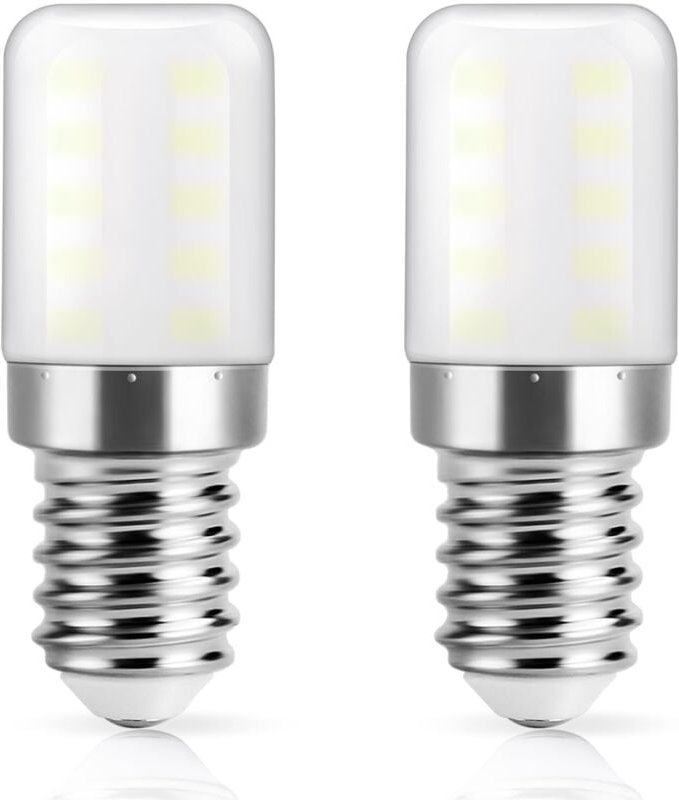 E14 LED-Kühlschranklampe, Kaltweiß 6000 K, 3 W ersetzt 30 W Halogen-Kühlschranklampe, 300 lm, kleine LED-Lampe mit Schra...