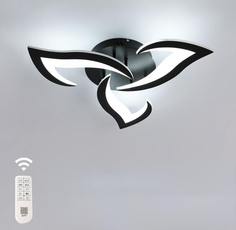 Deckenleuchte Dimmbare Kreative Blumenform Deckenlampe Dimmbar 3000K-6000K Für Wohnzimmer Schlafzimmer Esszimmer Büro Sc...