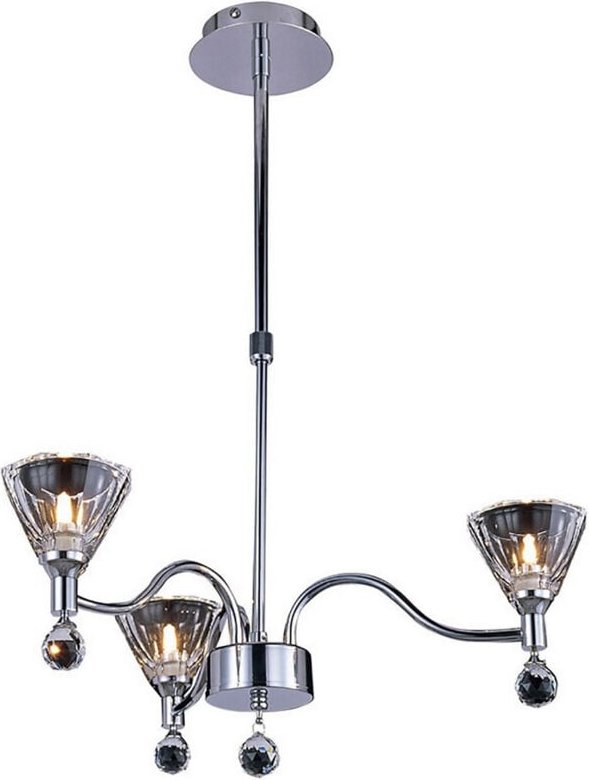 Inspired Neptune Pendelleuchte, rund, 3-flammig, G9, poliertes Chrom