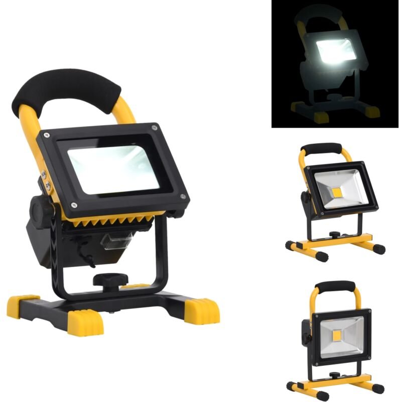 Flutlichter & Spotleuchten - Living LED-Strahler Wiederaufladbar mit Handgriff 30W Kaltweiß - Schwarz