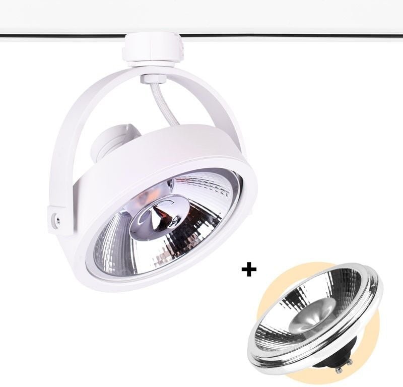 Pack LED-Schienenstrahler 3 Phasen + LED-Glühbirne AR111 GU10