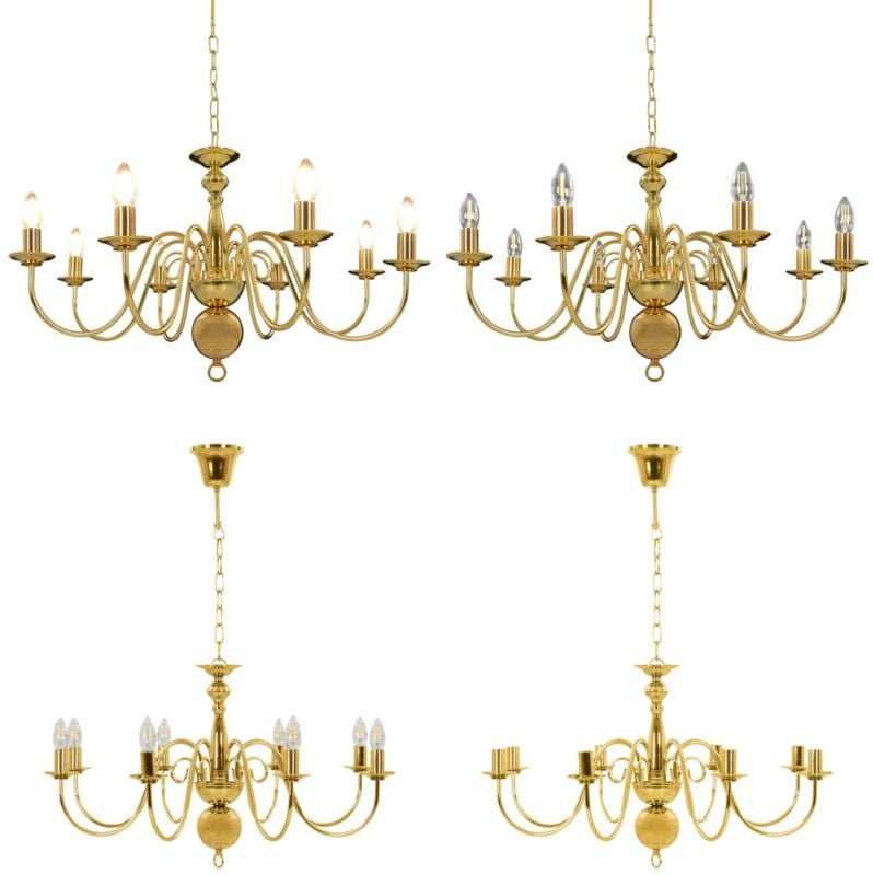 Vidaxl - Kronleuchter Golden für 8 x E14 Glühbirnen - Kronleuchter - Lüster - Home & Living - Gold