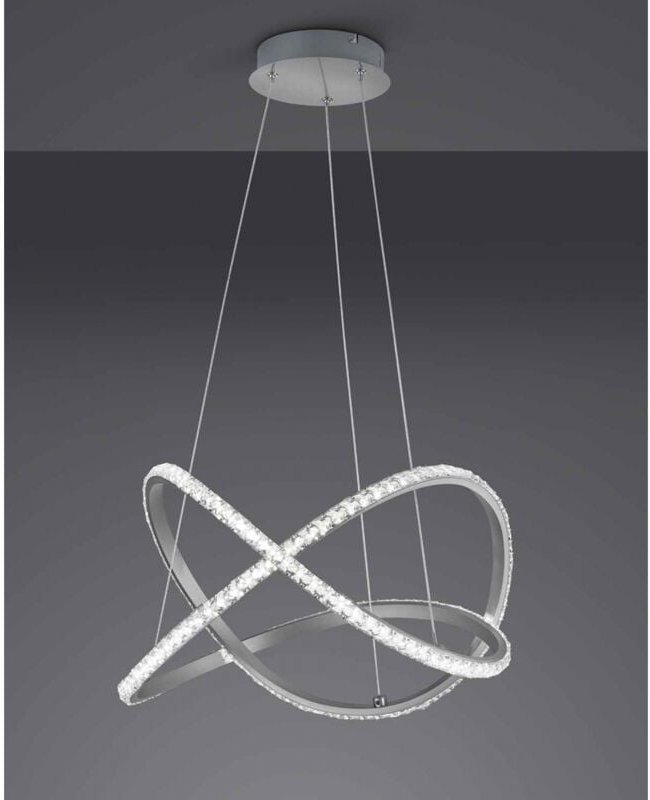 Moderne Pendelleuchte Rubin Led dimmbar RGB Kristalleffekt Ø50 cm Trio Beleuchtung