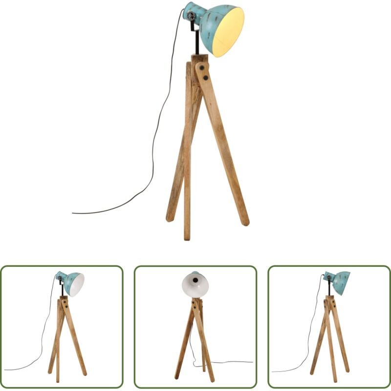 Industriestil - Stehleuchte 25 W Blau 45x45x120 cm E27