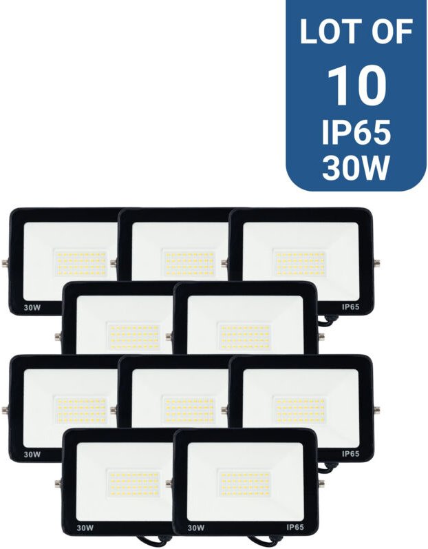 Pack x 10 - LED-Außenstrahler - 30W - 95lm/W - IP65