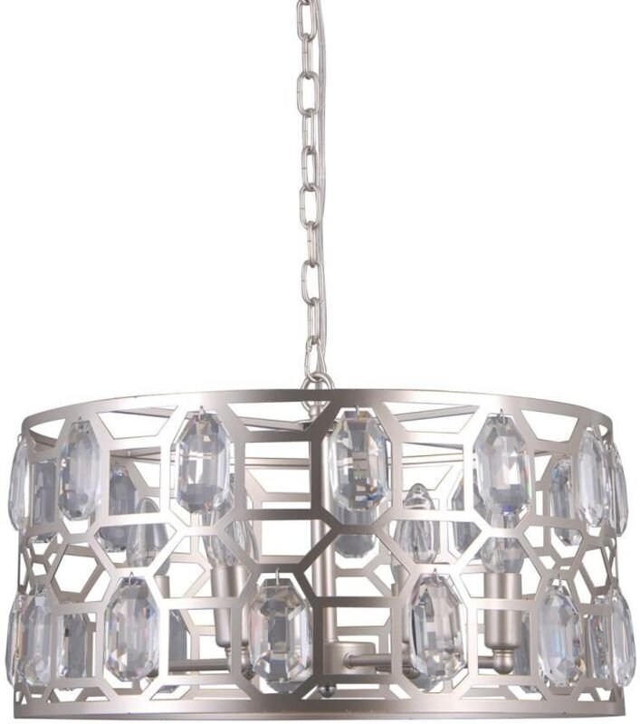 Momento - Moderner hängender Anhänger Champagner Silber 6 Licht, E14 - Italux