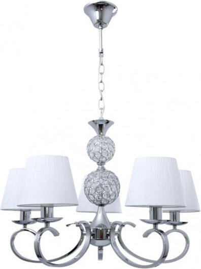 ordoñez lampe 5xe14 chrom weiss lampenschirm regx60x60 cm