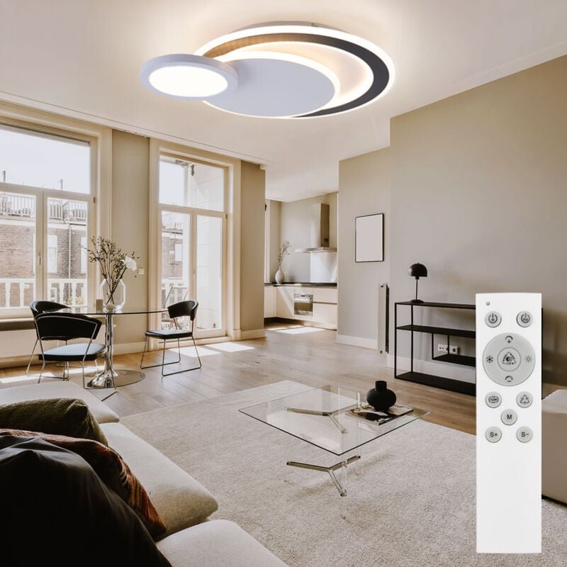 Led Deckenlampe Tageslichtlampe Designleuchte Wohnzimmerlampe schwarz, RGB-Farbwechsler Schwenkbar Dimmbar Fernbedienung...