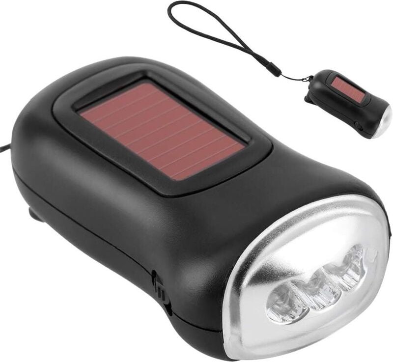 Sale Solar-Taschenlampe mit Handkurbel, Notfall-LED-Dynamo-Solar-Taschenlampe, selbstbetriebene tragbare Survival-Tasche...