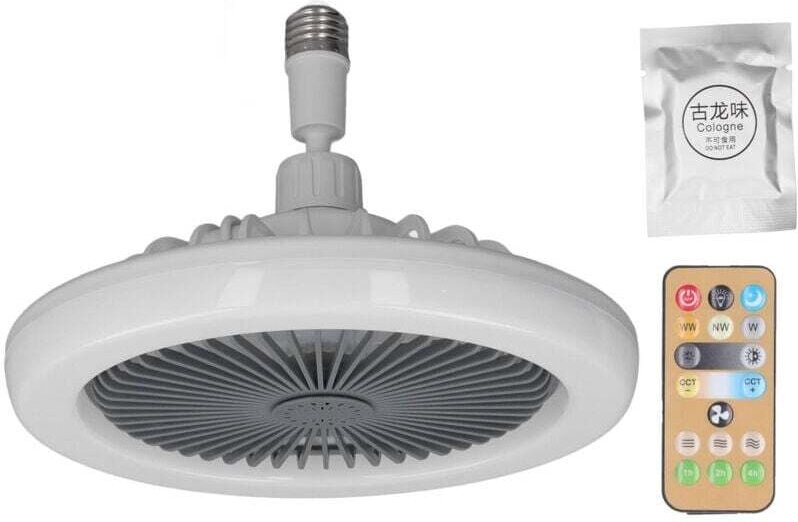 Moderner Deckenventilator mit einstellbarer Geschwindigkeit und Beleuchtung, Fernbedienung, E27-Fassung, 85–265 V
