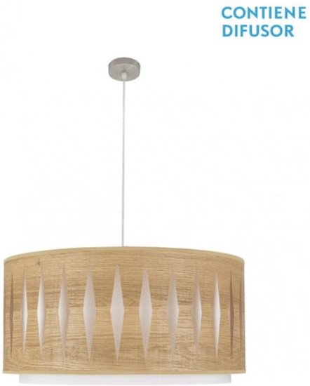 Senko - fabrilamp Alexandra Nickel/Klar Holz Pendelleuchte Dimmbar