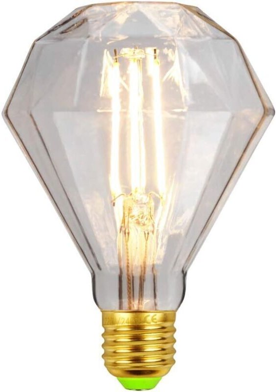 LED-Vintage-Glühbirne 4W Diamond Edison Glühbirne G95 220/240V E27 Spezial-Dekorationsglühbirne (Transparent) [Energiekl...
