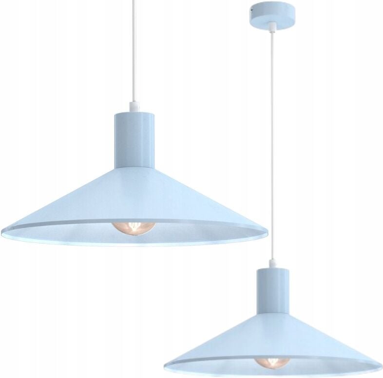 Hängelampe TOSCANA E27, blauer Metallschirm