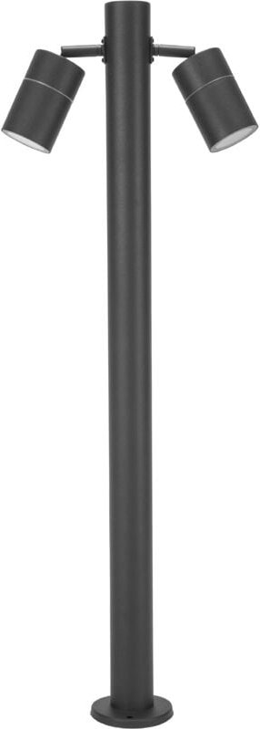 Forlight - Pixa - Baliza de Jardín con 2 Focos Orientables GU10. Altura 81cm IP44 para Exterior. Color Negro
