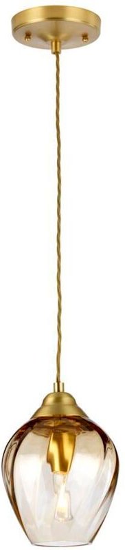 Hängeleuchte Pendellampe Schlafzimmerleuchte, Hängelampe mit Glasschirm, Designleuchte, Stahl, messing, gebürstet, 1x E2...