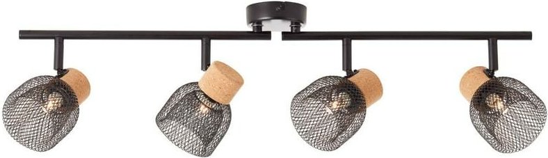 Lampe Flaka Spotrohr 4flg schwarz matt 4x QT14, G9, 6W, geeignet für Stiftsockellampen (nicht enthalten) Köpfe schwenkba...