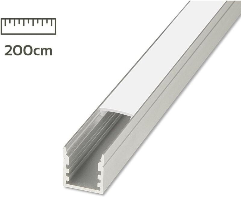 LED Aufbau U-Profil eloxiert 14 x 15mm opal - Länge: 200cm