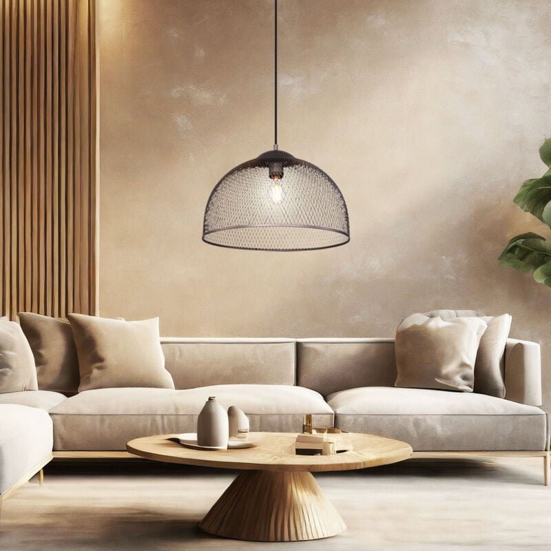 Thumbnail - Hänge Leuchte Käfig Strahler chrom Pendel Wohn Zimmer Beleuchtung Decken Gitter Lampe Globo 54325H