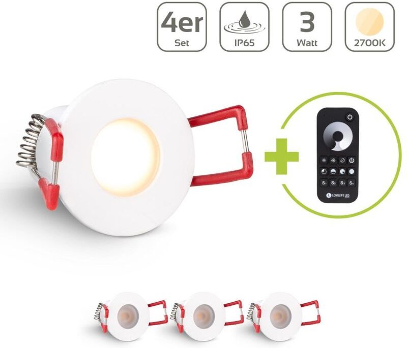 Einbaustrahler Mini Livorno 3W 2700K IP65 - Farbe: weiß - Anzahl: 4x